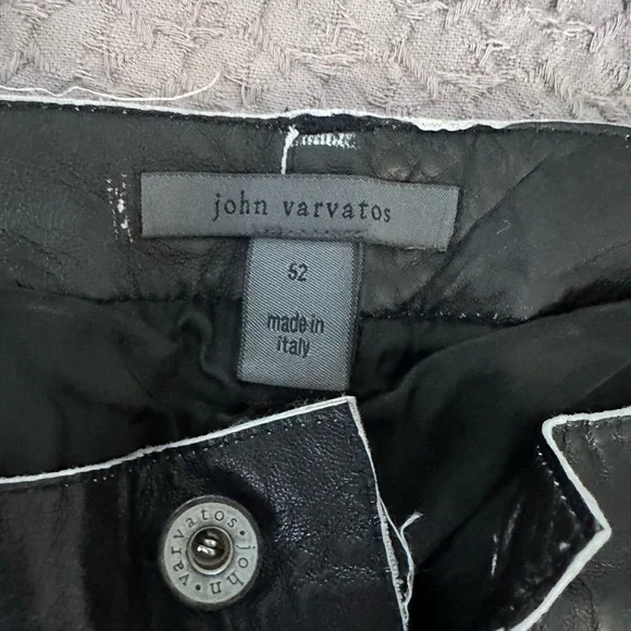 John Varvatos Black Leather Jeans